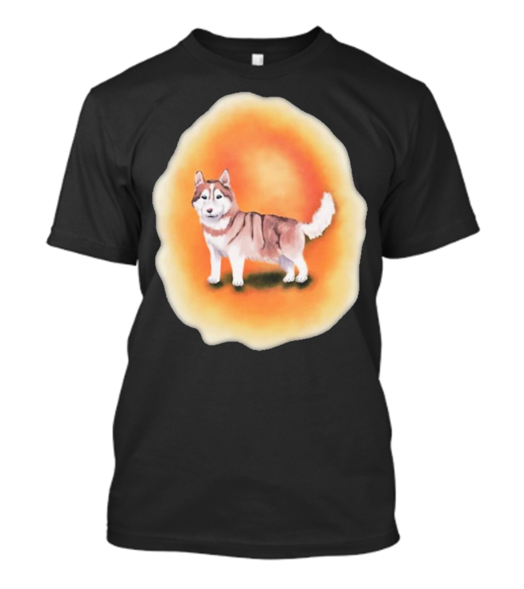 Upblissed ADHD Husky Roam As A Pack Vibrant Sunset Aura T-Shirt