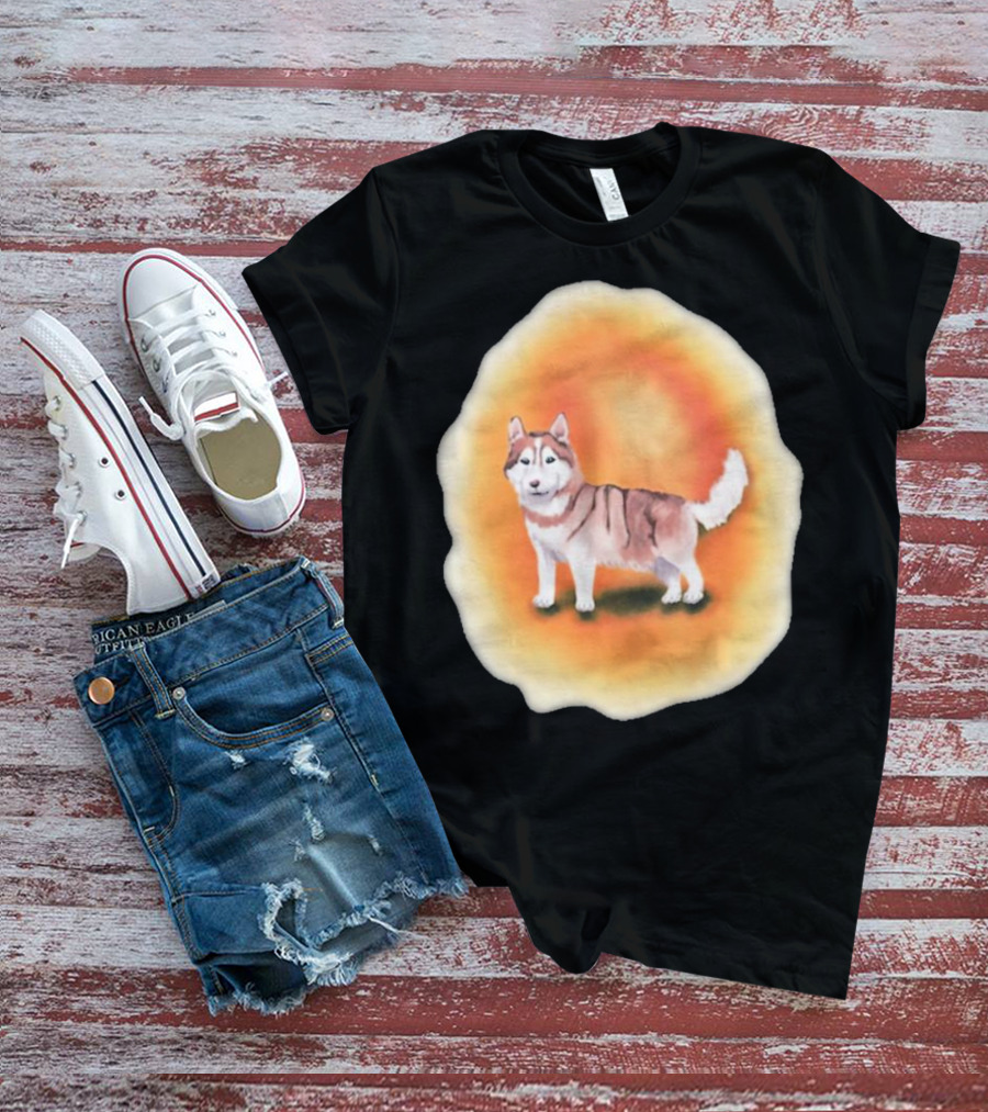 Upblissed ADHD Husky Roam As A Pack Vibrant Sunset Aura T-Shirt