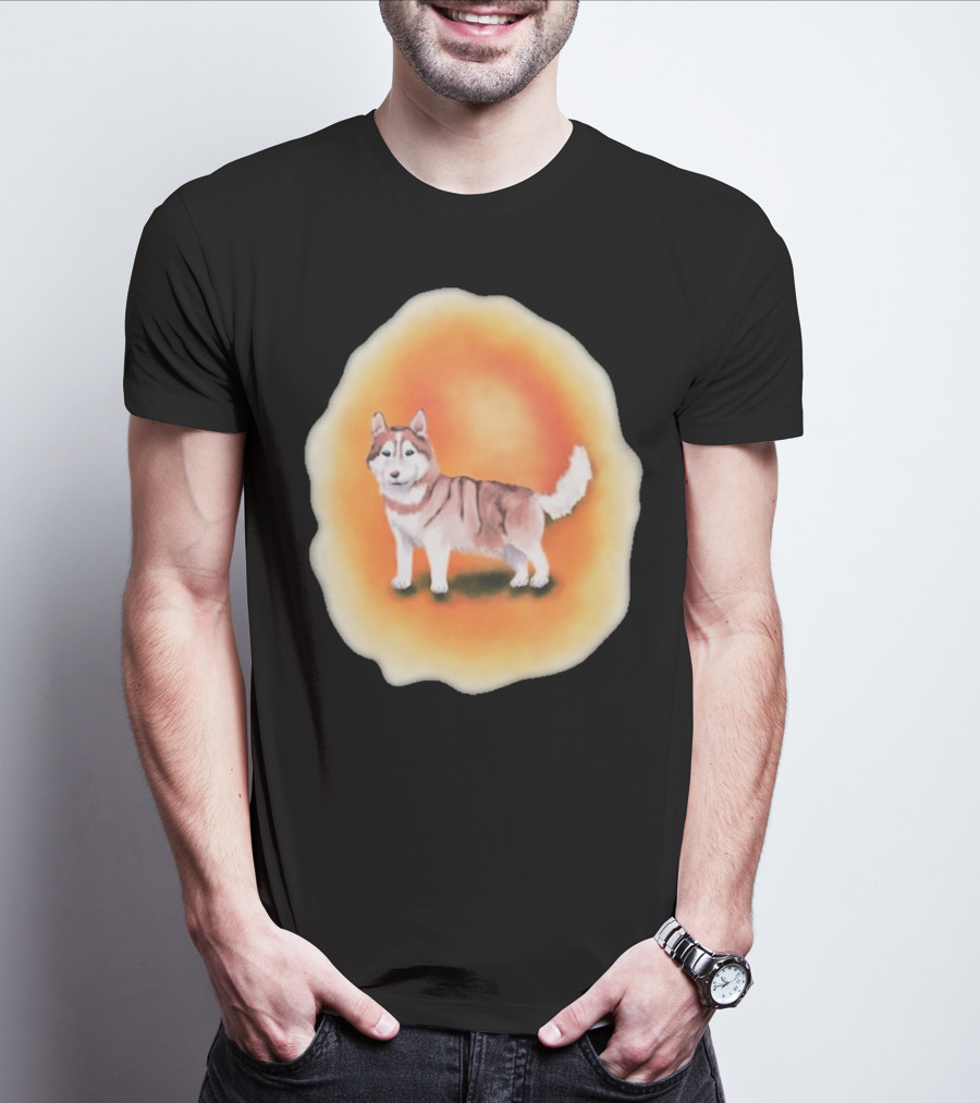 Upblissed ADHD Husky Roam As A Pack Vibrant Sunset Aura T-Shirt