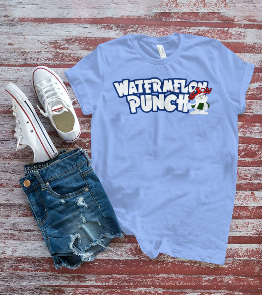 Watermelon Punch Cool Character With Fun Red Glasses And Green Shorts T-Shirt
