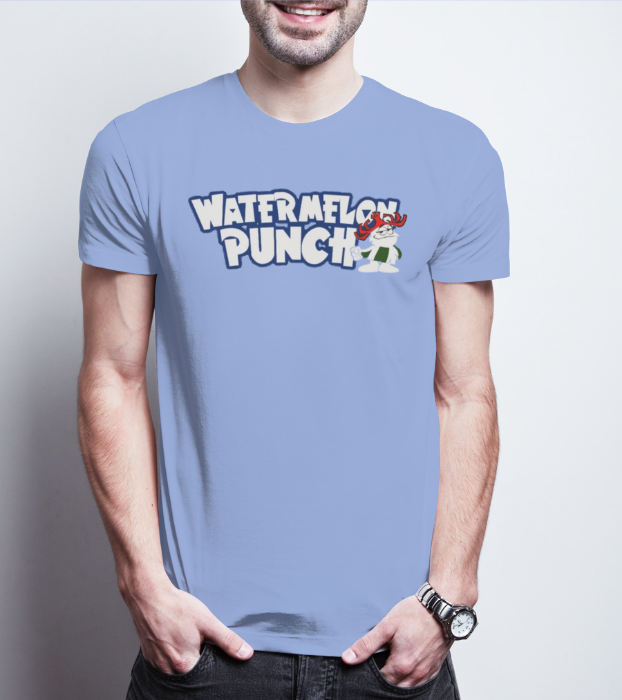 Watermelon Punch Cool Character With Fun Red Glasses And Green Shorts T-Shirt
