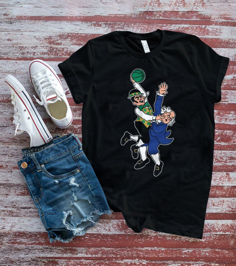 Bos Dunk Celtic Green Basketball Character With Historical Figure T-Shirt