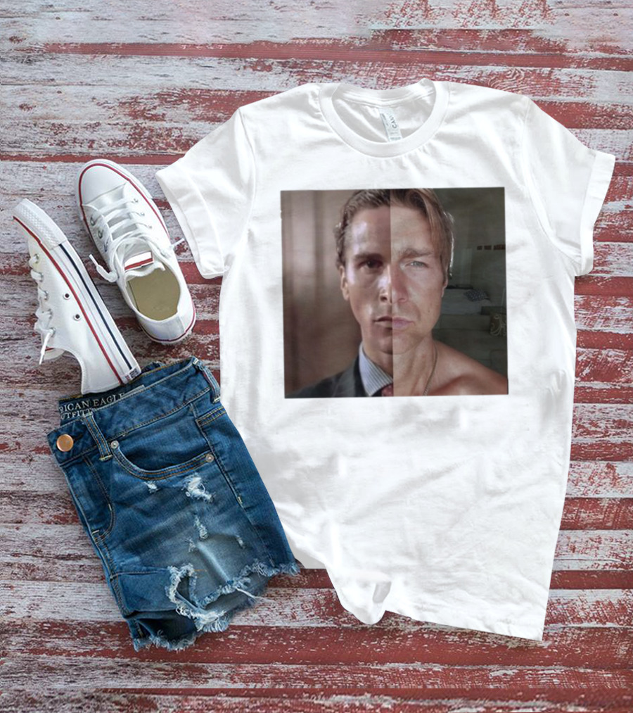 Jeremy Fragrance Compared With Young Christian Bale Face Split Room Background T-Shirt