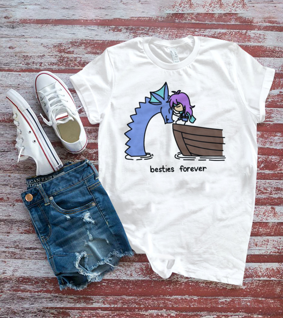 Kimchichickenbeer Faris And Syldra Besties Forever Best Friends With Dragon And Boat Scene T-Shirt