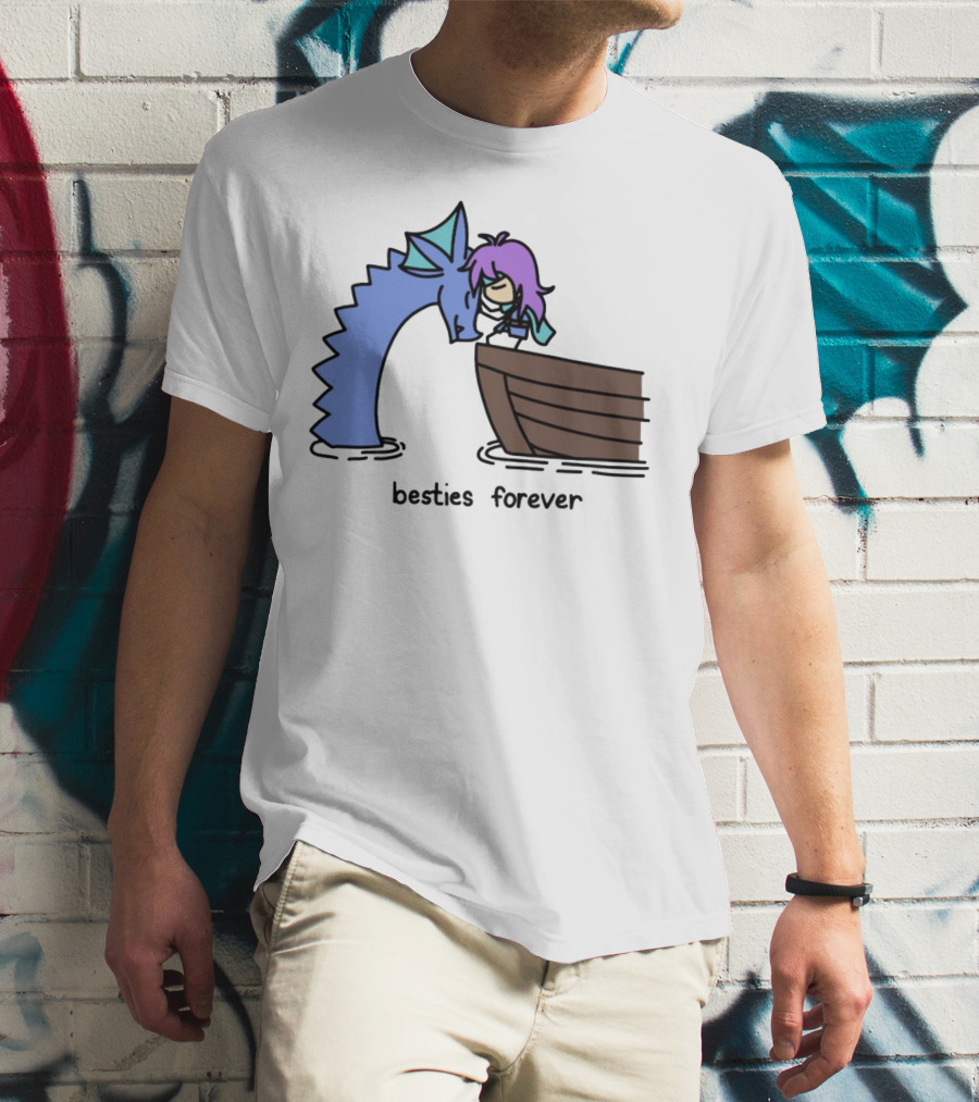 Kimchichickenbeer Faris And Syldra Besties Forever Best Friends With Dragon And Boat Scene T-Shirt