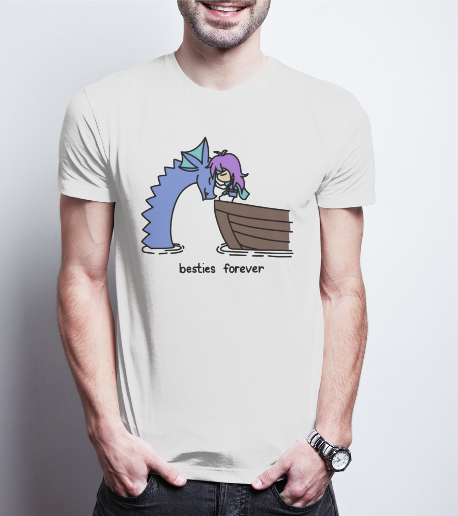 Kimchichickenbeer Faris And Syldra Besties Forever Best Friends With Dragon And Boat Scene T-Shirt