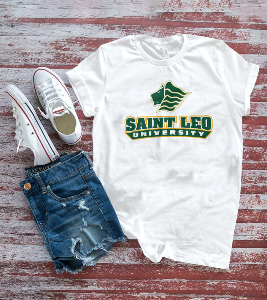 Saint Leo University Lions Logo Green And Gold T-Shirt
