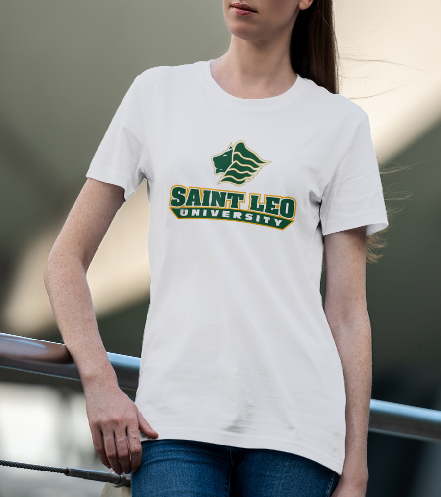 Saint Leo University Lions Logo Green And Gold T-Shirt