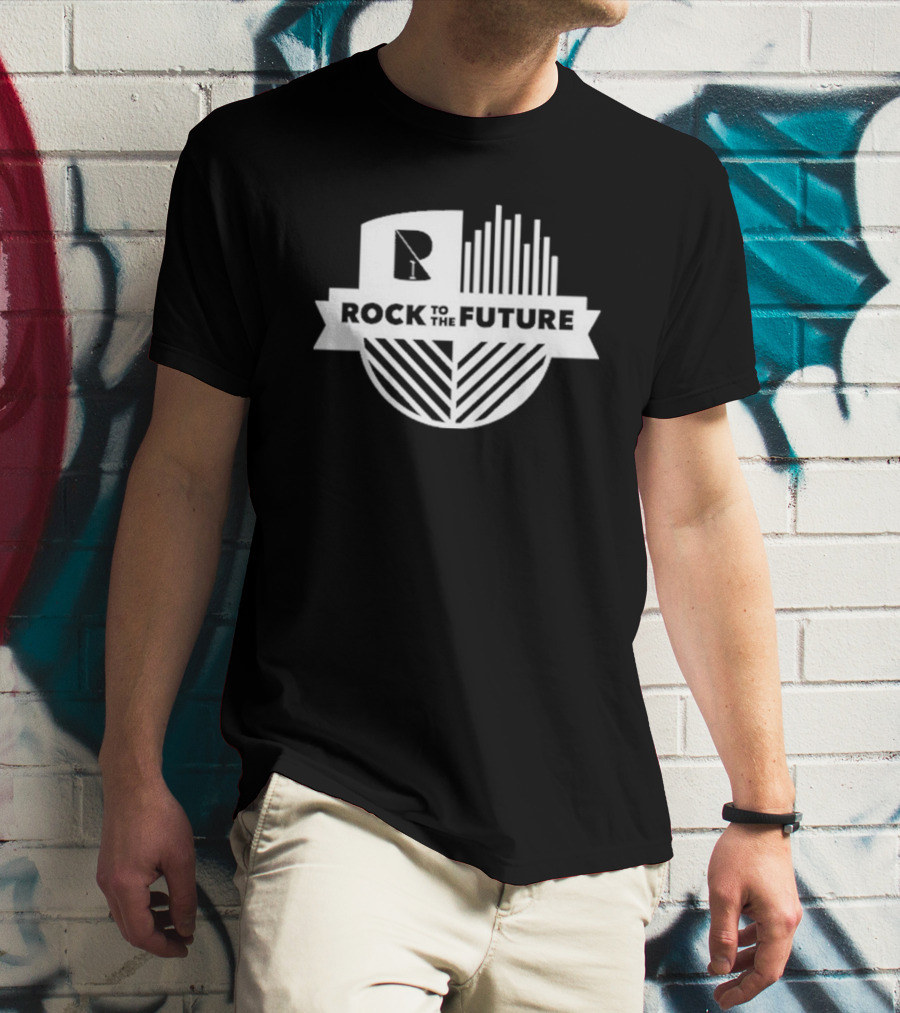 Rock To The Future R1 Logo With Sound Waves And Lines T-Shirt