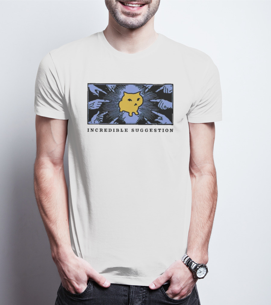 Incredible Suggestion Yellow Cat Surrounded By Pointing Fingers T-Shirt