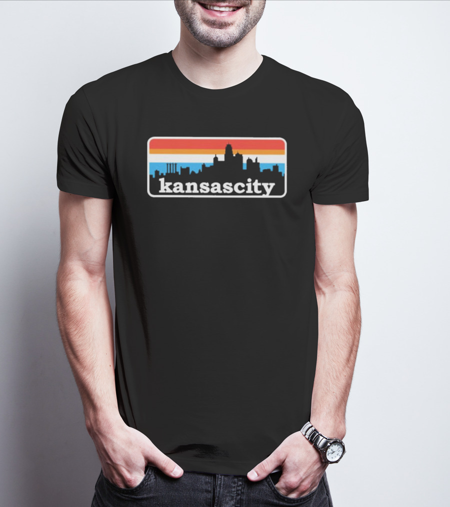 Kansas City Skyline Retro Colors T-Shirt