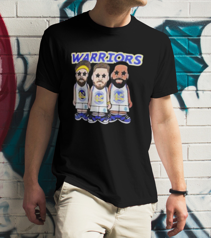 Warriors Steph Curry Klay Thompson Draymond Cartoon T-Shirt