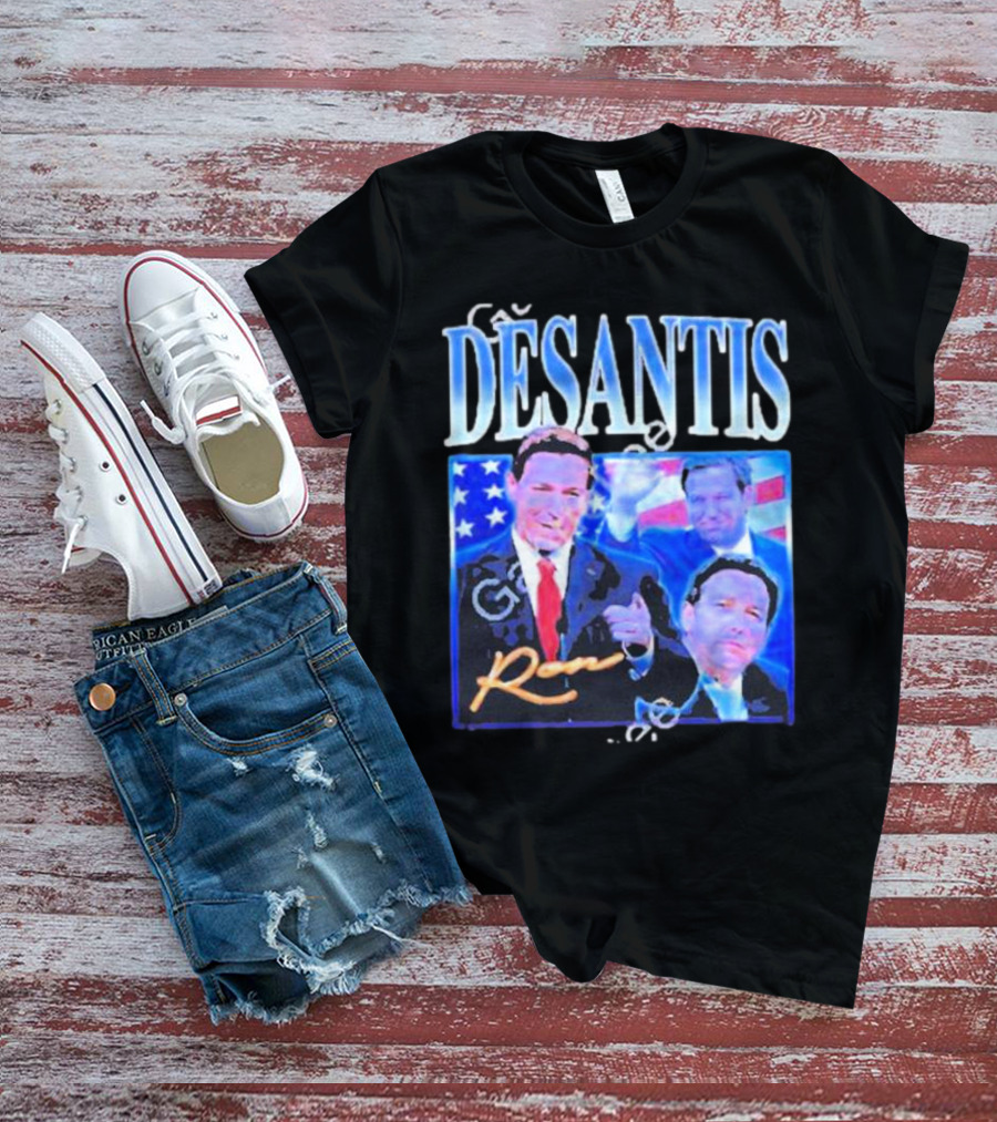 DÉSANTIS Ron American Flag Suit T-Shirt