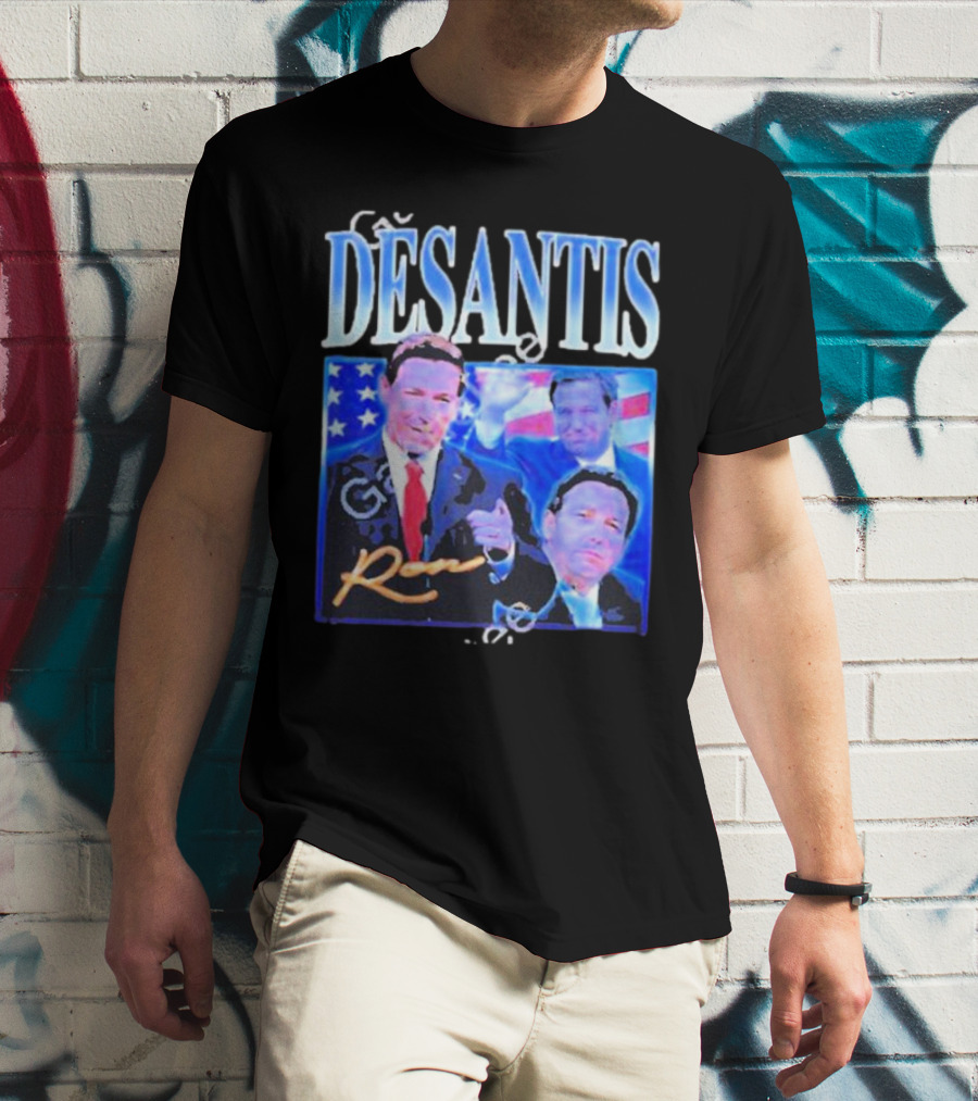 DÉSANTIS Ron American Flag Suit T-Shirt