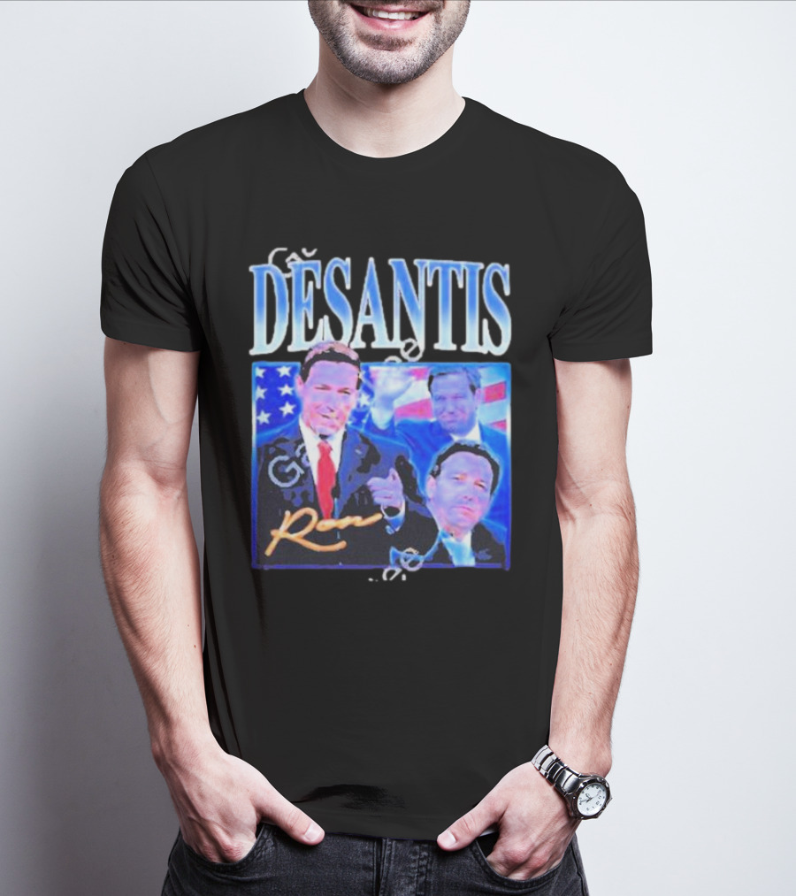 DÉSANTIS Ron American Flag Suit T-Shirt