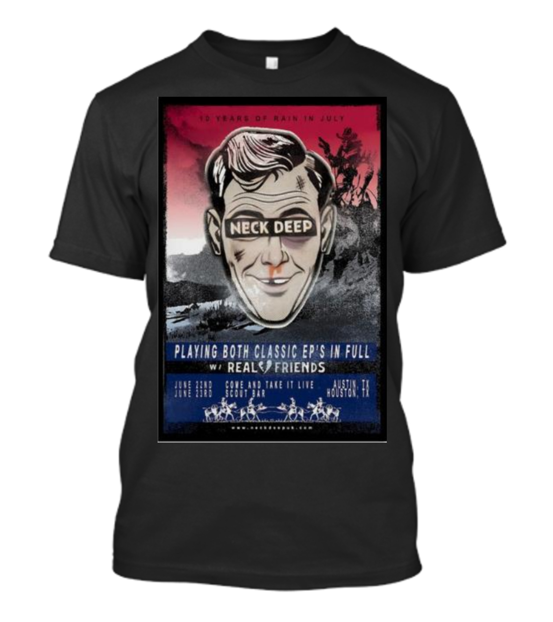 Neck Deep Austin June 22 Playing Both Classic EPs In Full With Real Friends Tour T-Shirt