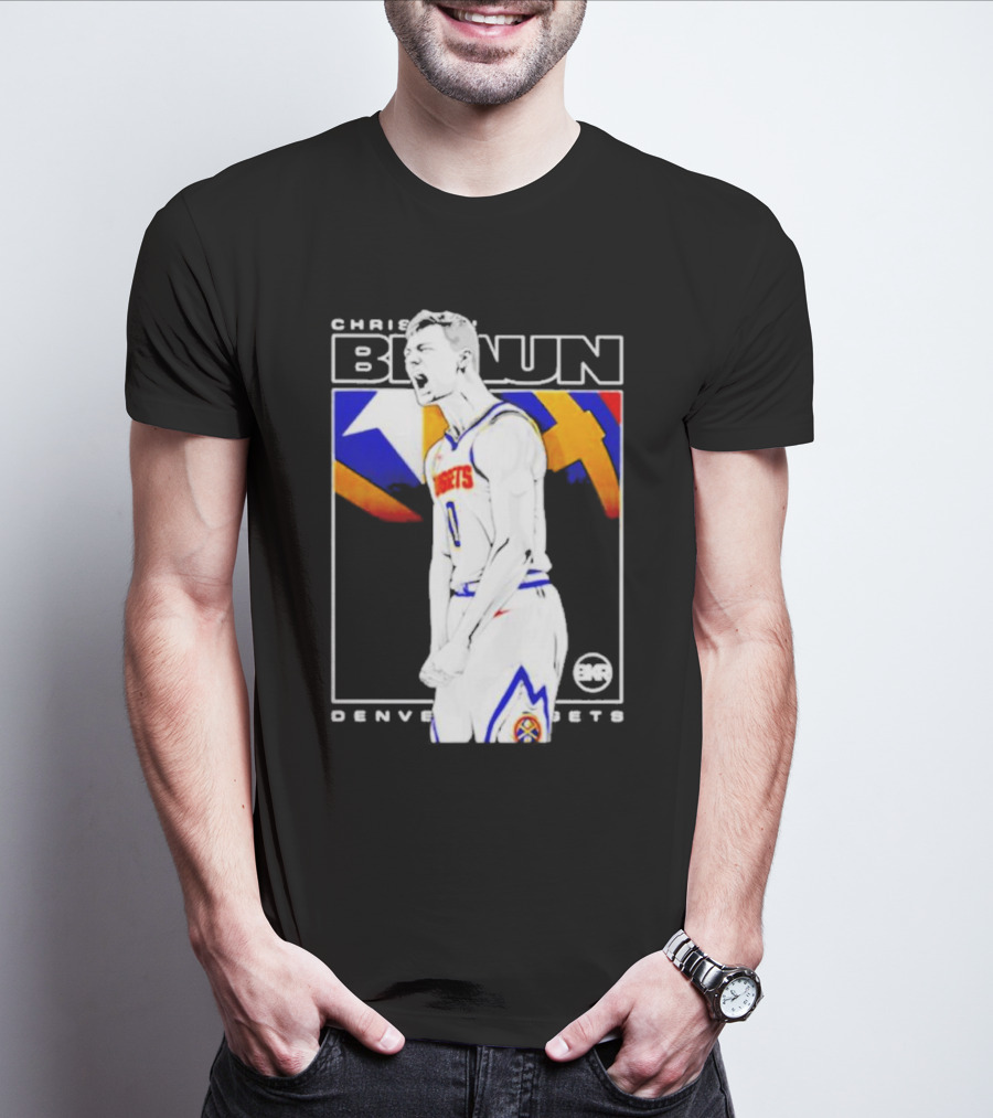 Christian Braun Denver Nuggets Basketball Player With Logo And Dynamic T-Shirt