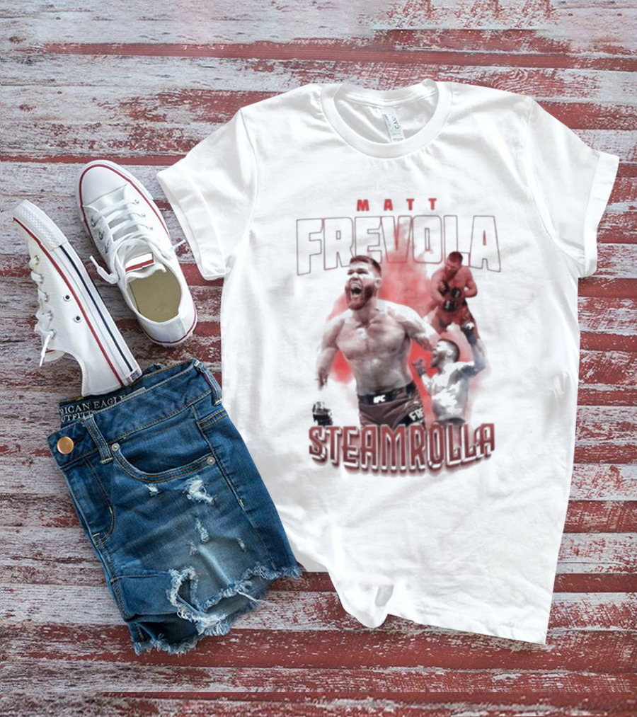 MATT FREVOLA STEAMROLLA Fiery MMA Fighter Action Scene T-Shirt