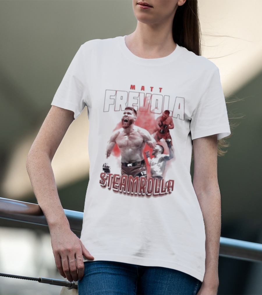 MATT FREVOLA STEAMROLLA Fiery MMA Fighter Action Scene T-Shirt