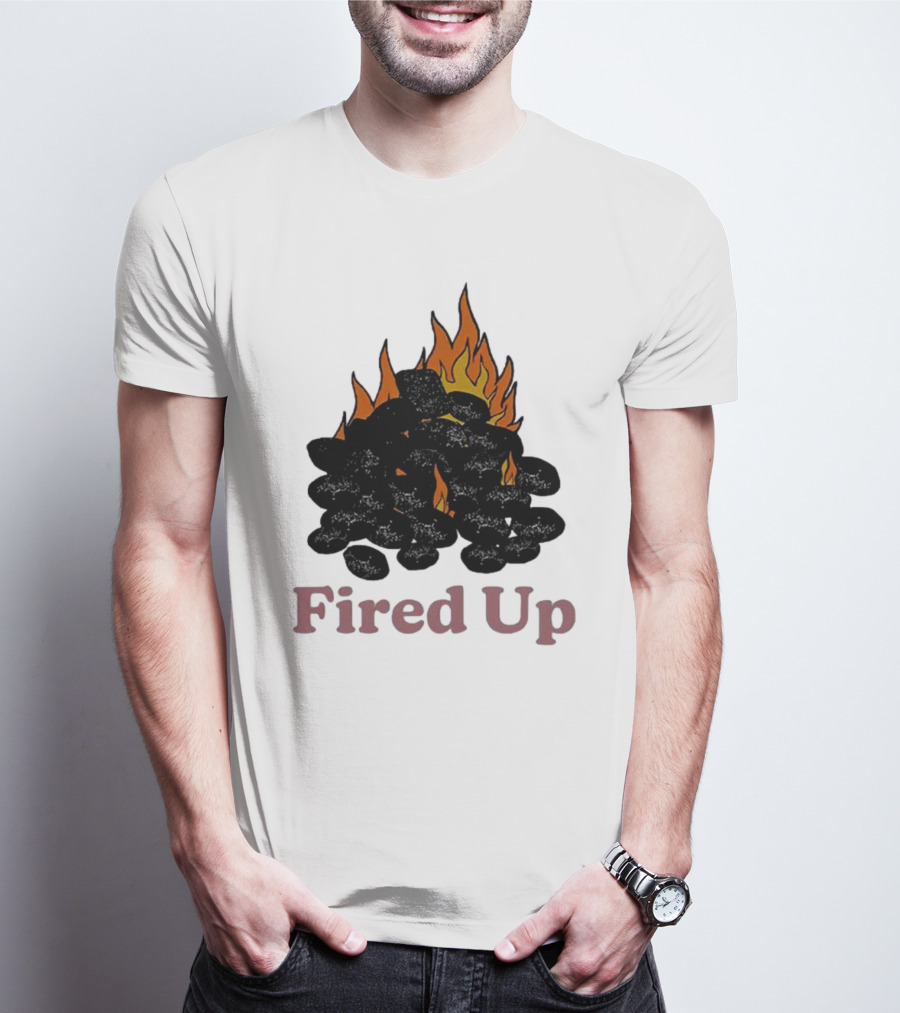 Fired Up Burning Coals And Flames T-Shirt