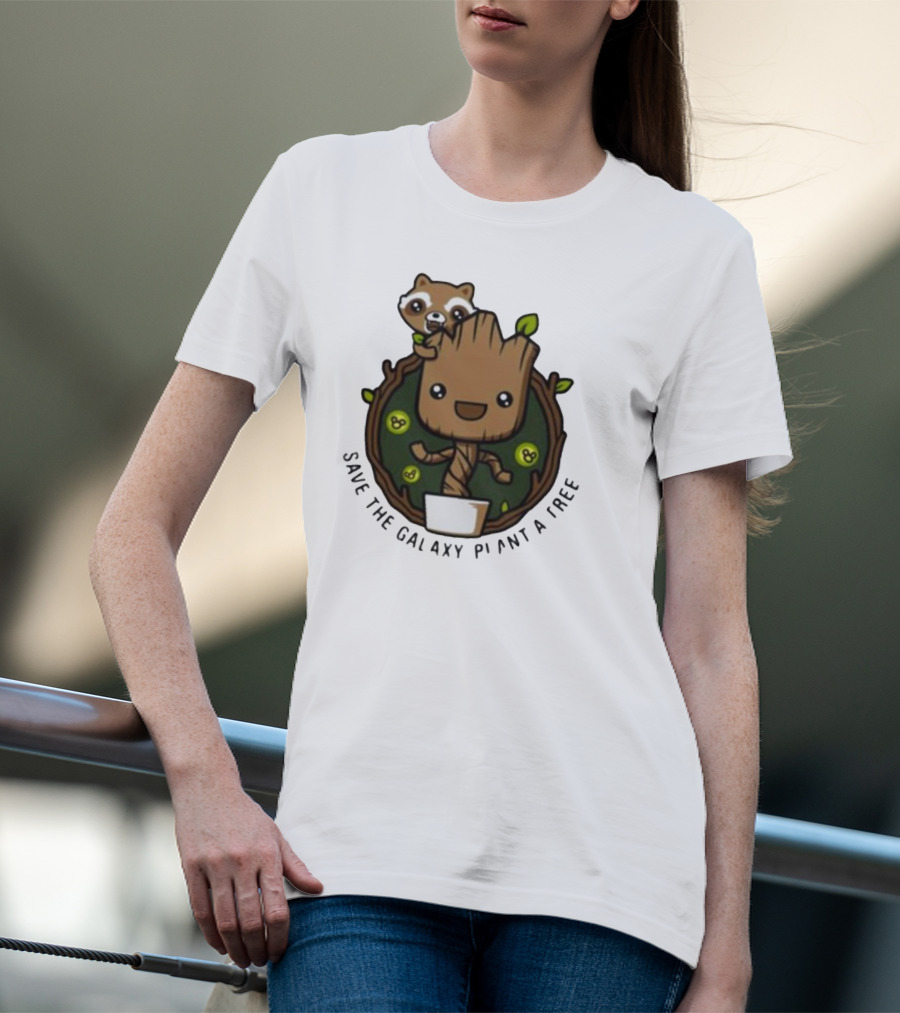 Save The Galaxy Plant A Tree Chibi Guardians Of The Galaxy T-Shirt