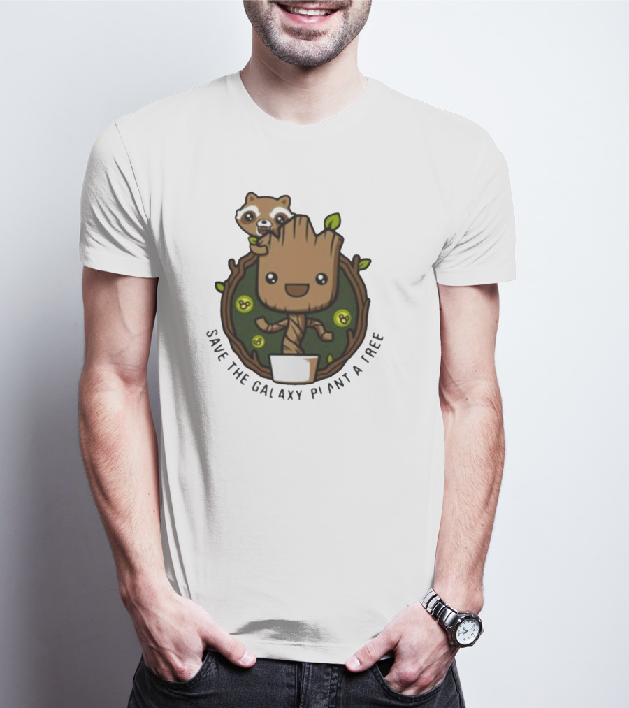 Save The Galaxy Plant A Tree Chibi Guardians Of The Galaxy T-Shirt