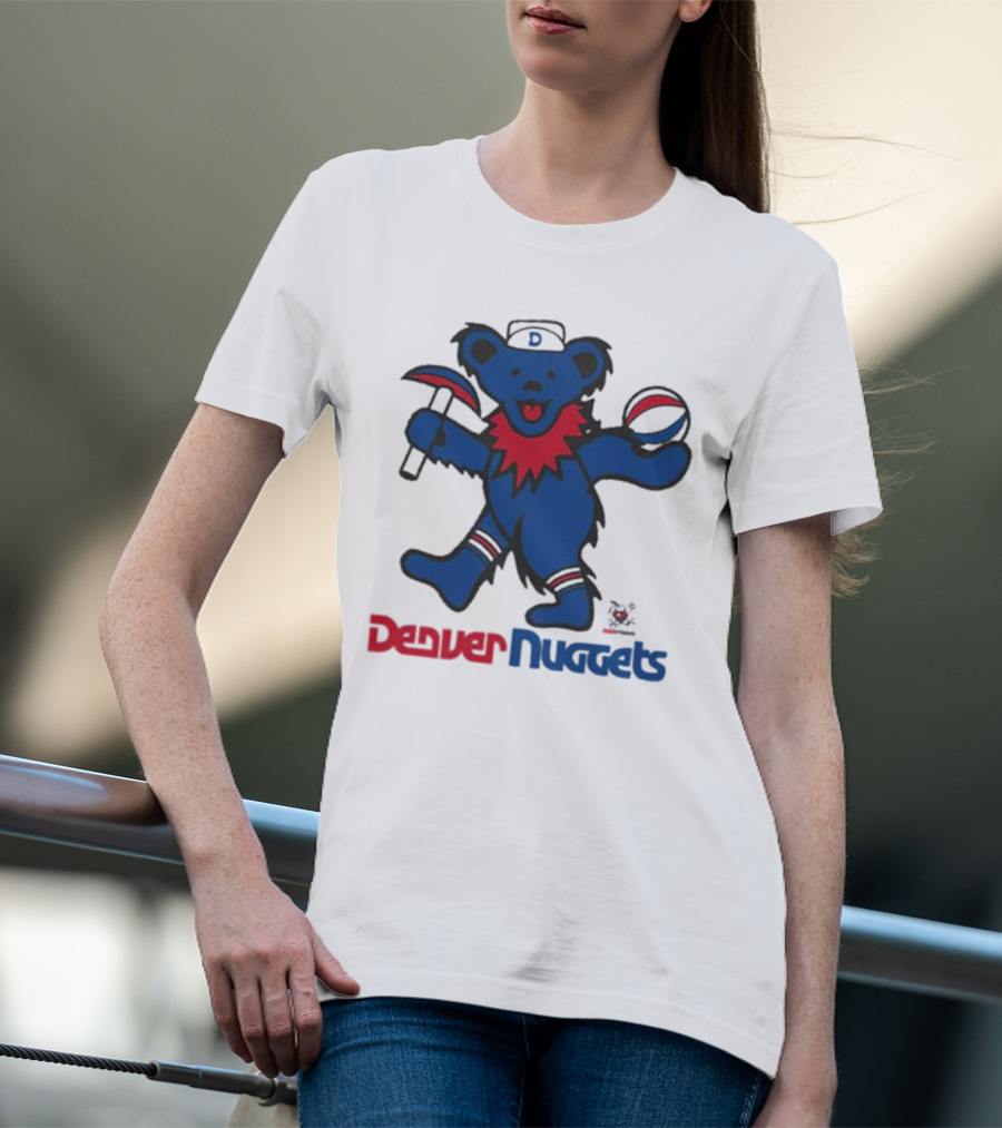 Denver Nuggets Grateful Dead Dancing Bear Basketball Axe T-Shirt