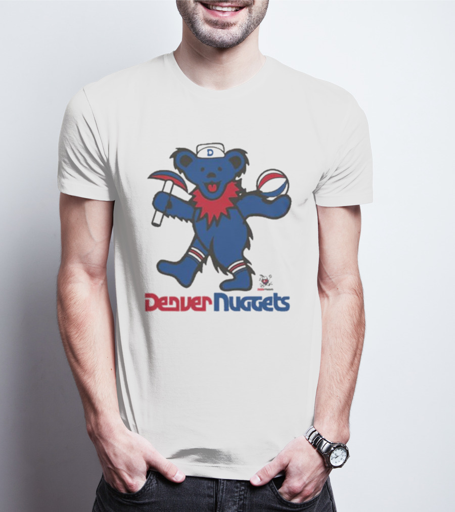 Denver Nuggets Grateful Dead Dancing Bear Basketball Axe T-Shirt