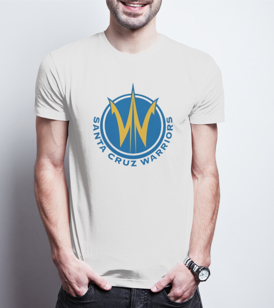 Santa Cruz Warriors Basketball Team Logo Blue And Yellow T-Shirt
