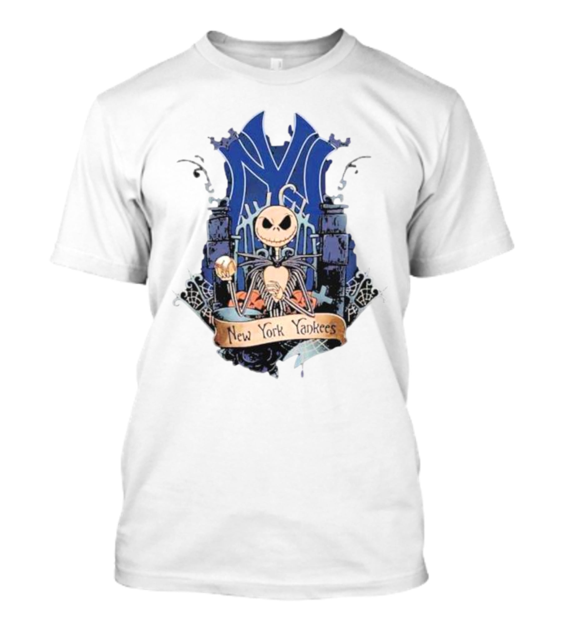 New York Yankees Jack Skellington MLB Halloween Baseball T-Shirt