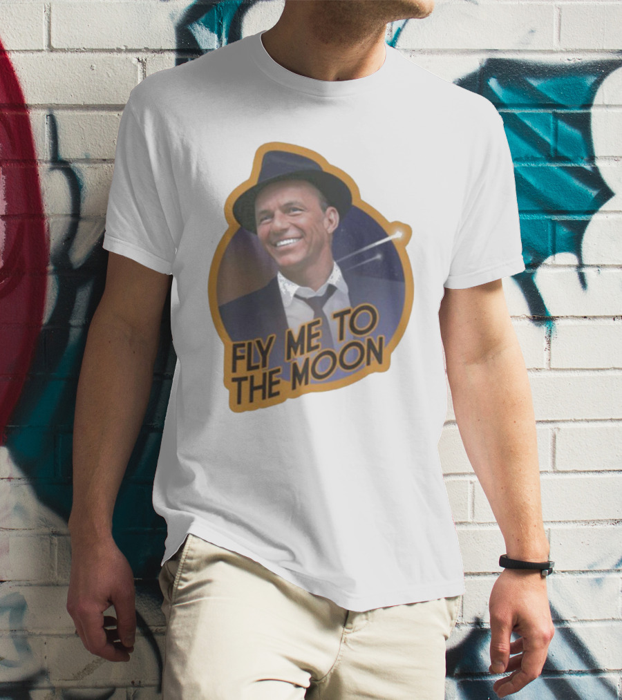 Frank Sinatra Fly Me To The Moon Vintage Iconic Singer T-Shirt