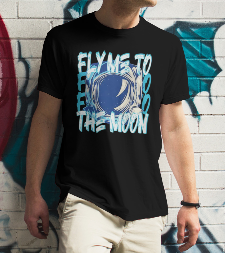 Fly Me To The Moon Astronaut Helmet Sky Stars T-Shirt