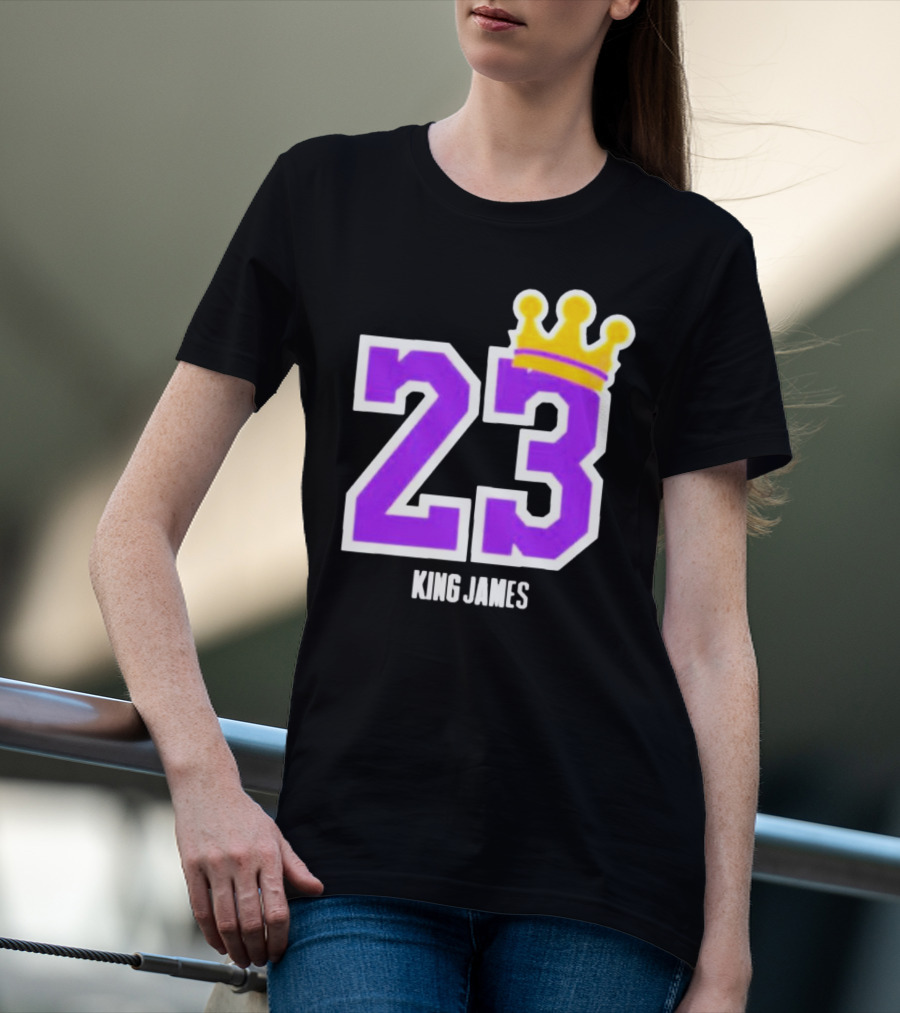 King Lebron James 23 Purple Crown La Lakers T-Shirt
