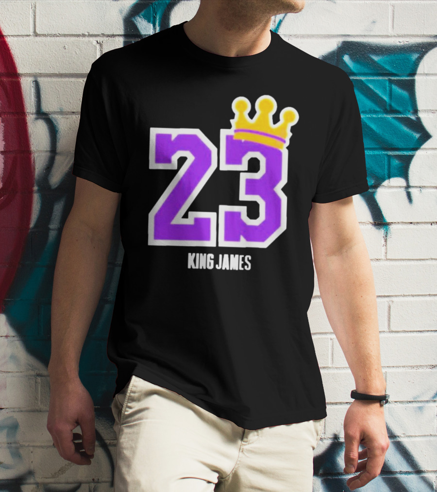 King Lebron James 23 Purple Crown La Lakers T-Shirt
