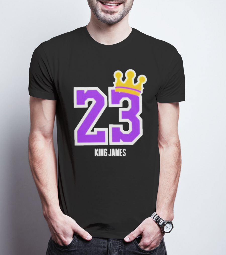 King Lebron James 23 Purple Crown La Lakers T-Shirt