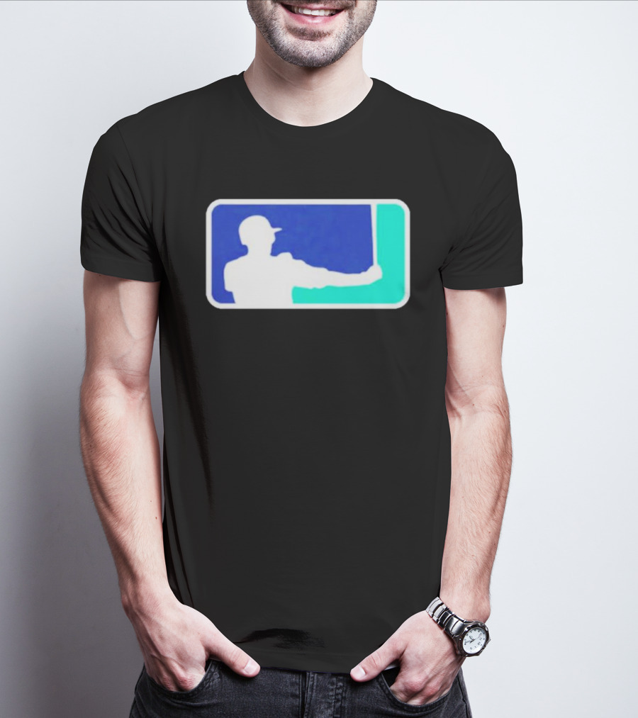 Baseball Ichiro Parody Logo Silhouette Player Swing T-Shirt