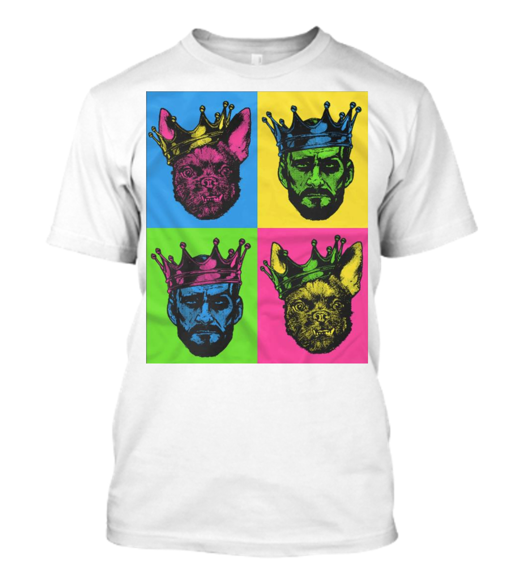CM Punk King Pop Art Warhol Style Quad Crowned Faces T-Shirt