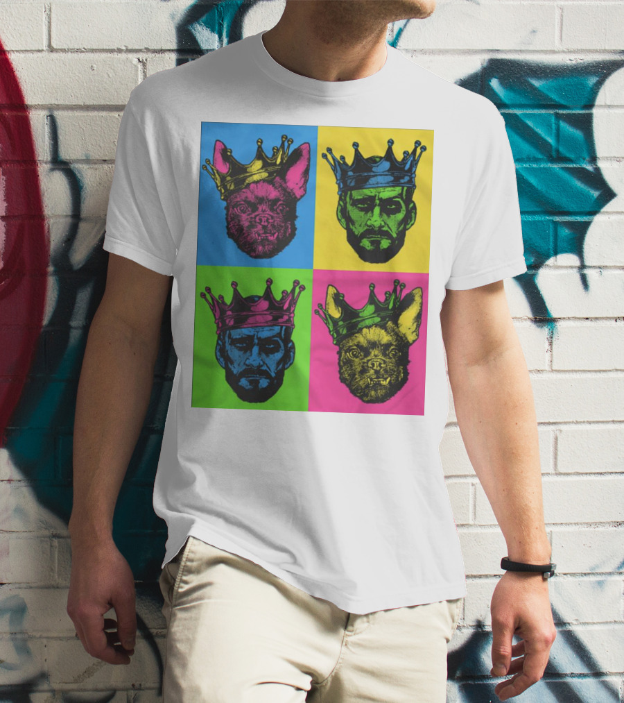 CM Punk King Pop Art Warhol Style Quad Crowned Faces T-Shirt