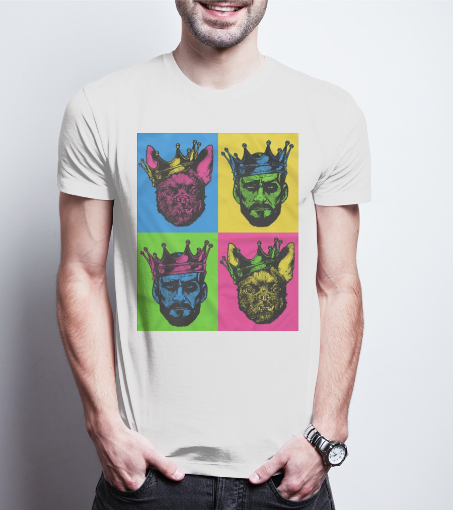 CM Punk King Pop Art Warhol Style Quad Crowned Faces T-Shirt