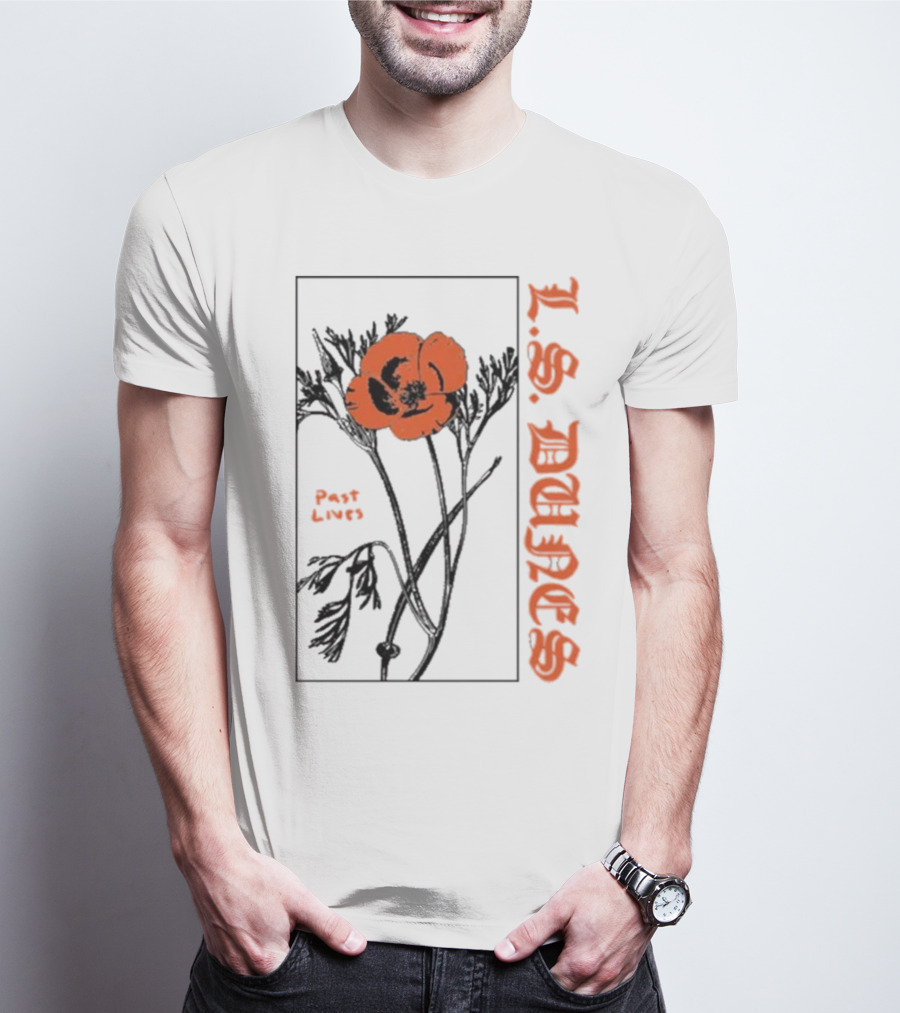 L.S. Dunes Past Lives Orange Flower T-Shirt