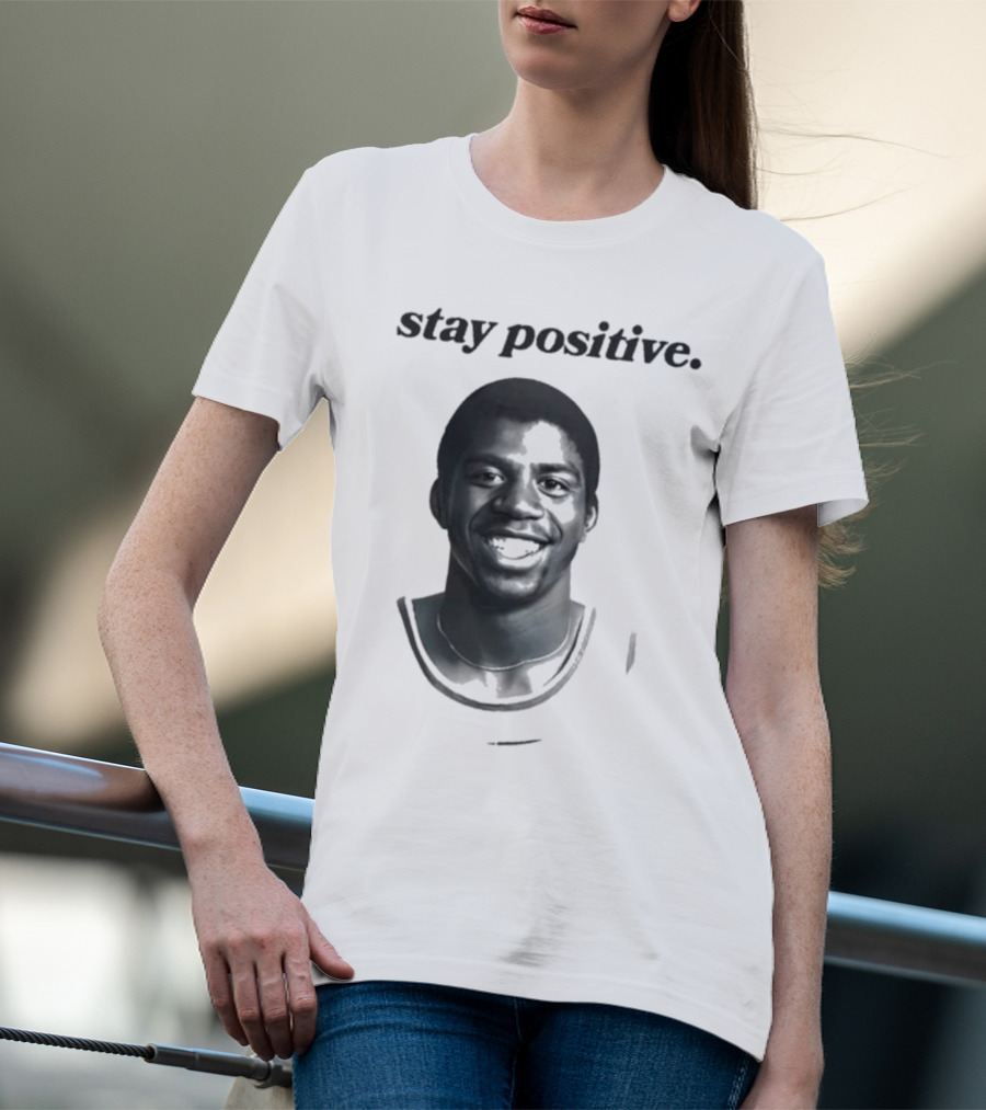 Magic Johnson Stay Positive Retro Basketball T-Shirt