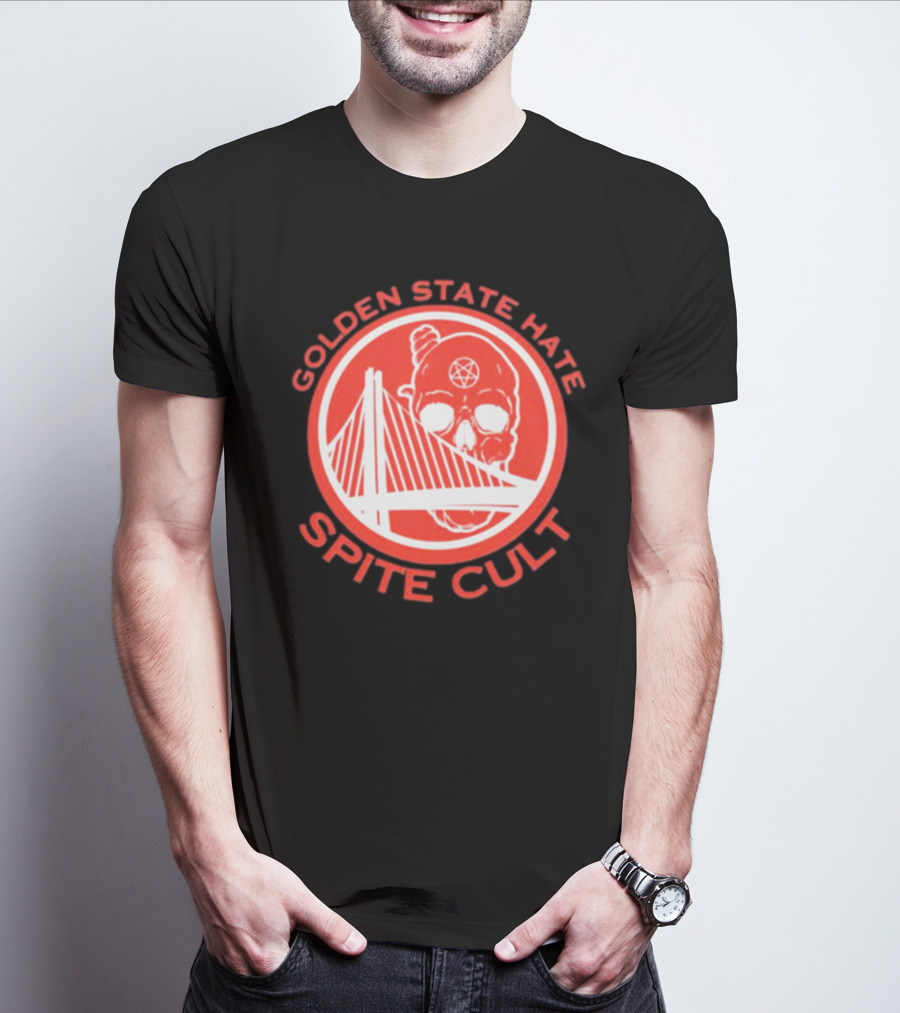 Golden State Hate Spite Cult Skull Bridge T-Shirt