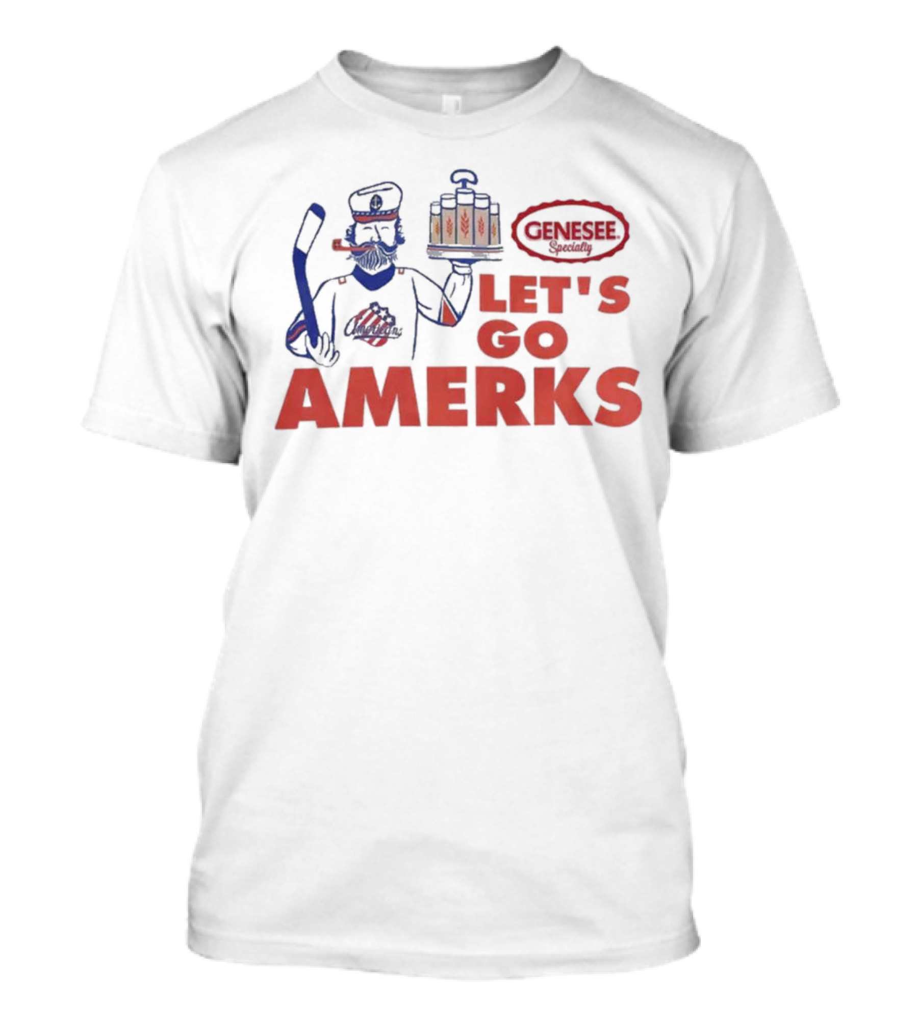 Genesee Specialty Let's Go Amerks Hockey Enthusiast Support T-Shirt