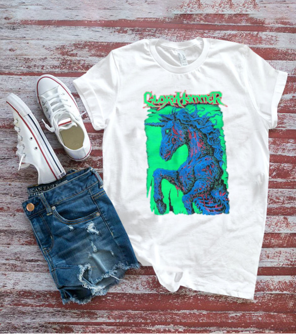 Gloryhammer Glowing Zombie Unicorn T-Shirt