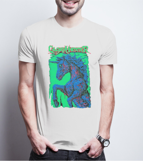 Gloryhammer Glowing Zombie Unicorn T-Shirt