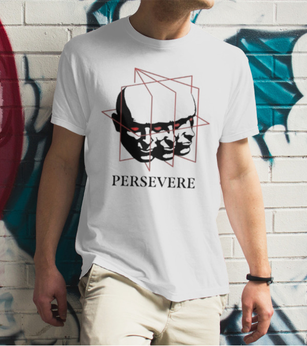 Persevere Triple Head Red Eyes Geometric Box T-Shirt