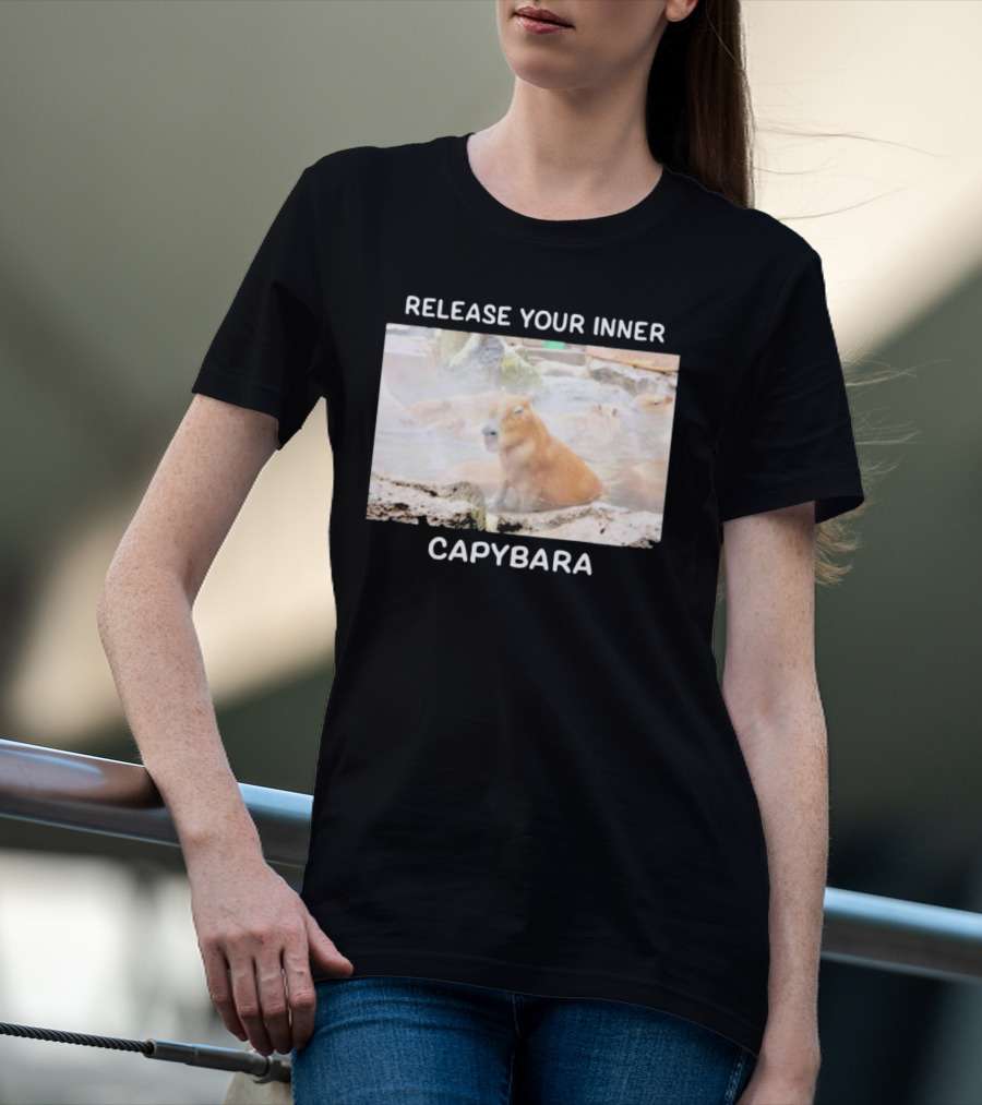 Gaijin Mommy Relaxation Vibes Release Your Inner Capybara Hot Springs T-Shirt