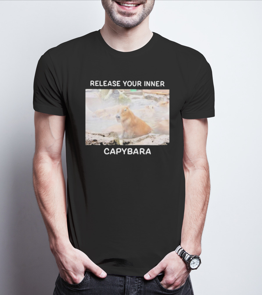 Gaijin Mommy Relaxation Vibes Release Your Inner Capybara Hot Springs T-Shirt