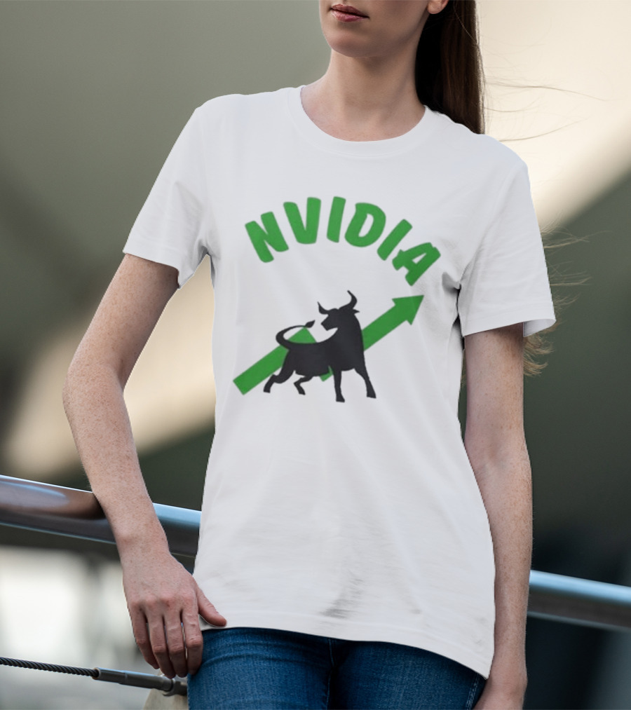 Nvidia Stock Bullish With Upward Arrow And Bull T-Shirt