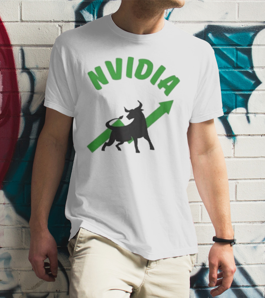 Nvidia Stock Bullish With Upward Arrow And Bull T-Shirt